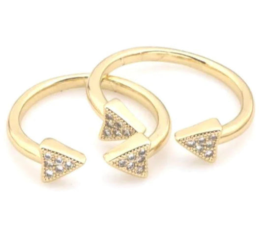 Mary CZ Gold Stacking Arrow Ring