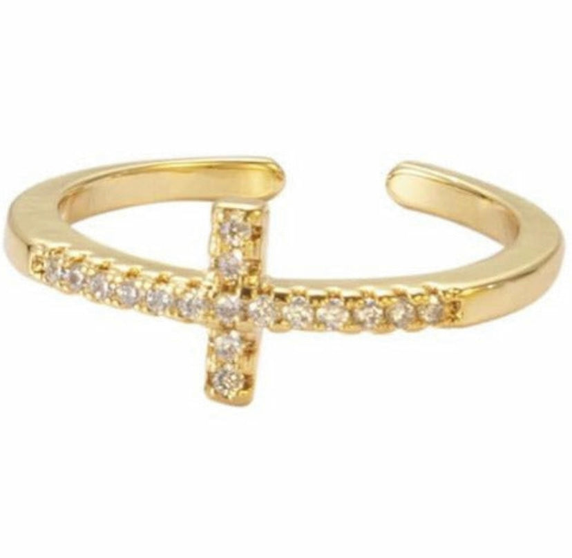 Lauren Cross CZ Gold Stacking Ring